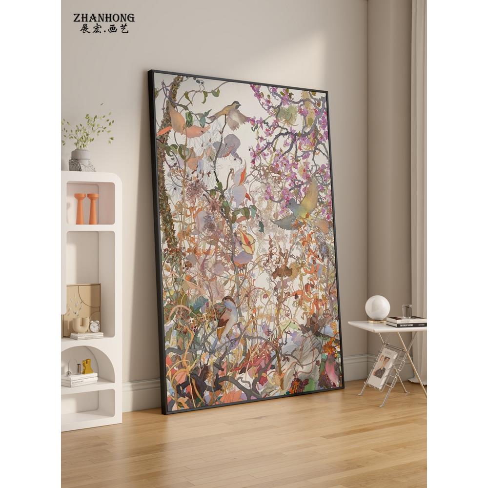 美式自然奶油风植物花卉油画客厅沙发装饰画餐厅挂画卧室走廊壁画图片