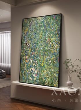 大芬村手绘客厅法式奶油风挂画绿色系装饰画沙发墙壁画餐厅高级感