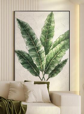 安家立业纯手绘油画现代简约沙发背景墙装饰画立体肌理感过道挂画