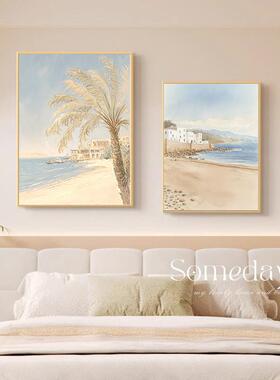 现代简约卧室床头装饰画抽象肌理主卧房间挂画高级感客厅餐厅壁画