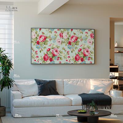 现代田园风玫瑰花卉装饰画客厅沙发背景墙挂画卧室清新植物壁画