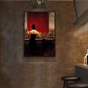 复古酒吧墙面装饰画高级感ktv歌厅壁画 工业风清吧小酒馆餐厅挂画