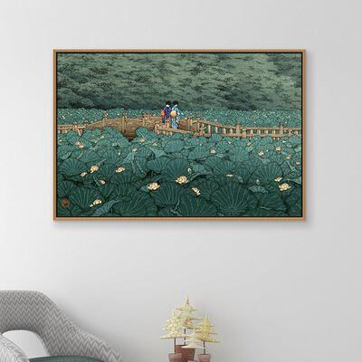 日式装饰画日本川濑巴水日系挂画客厅餐厅中式山水复古壁画背景墙