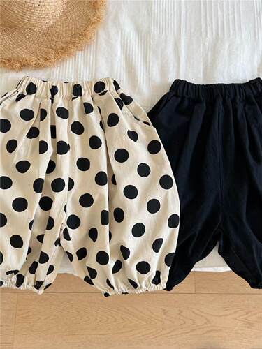 韩国童装儿童长裤夏季男女童韩版圆点防蚊裤宝宝宽松束脚灯笼裤潮
