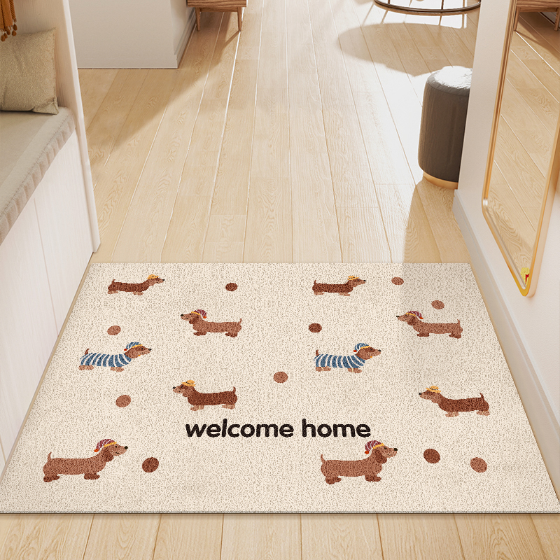 入户门地垫卡通腊肠狗地毯进门大门口可裁丝圈门垫家用耐脏脚垫
