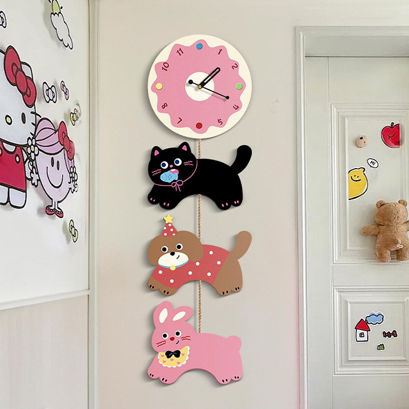 多巴胺玄关入户门装饰画客厅电视柜背景墙挂画钟表卧室儿童房布置,家居饰品,现代装饰画,淘宝优惠券,粉丝福利购,淘宝优惠卷