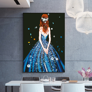 2025新款十字绣线绣星光少女卡通美女竖版玄关自己绣手工简约时