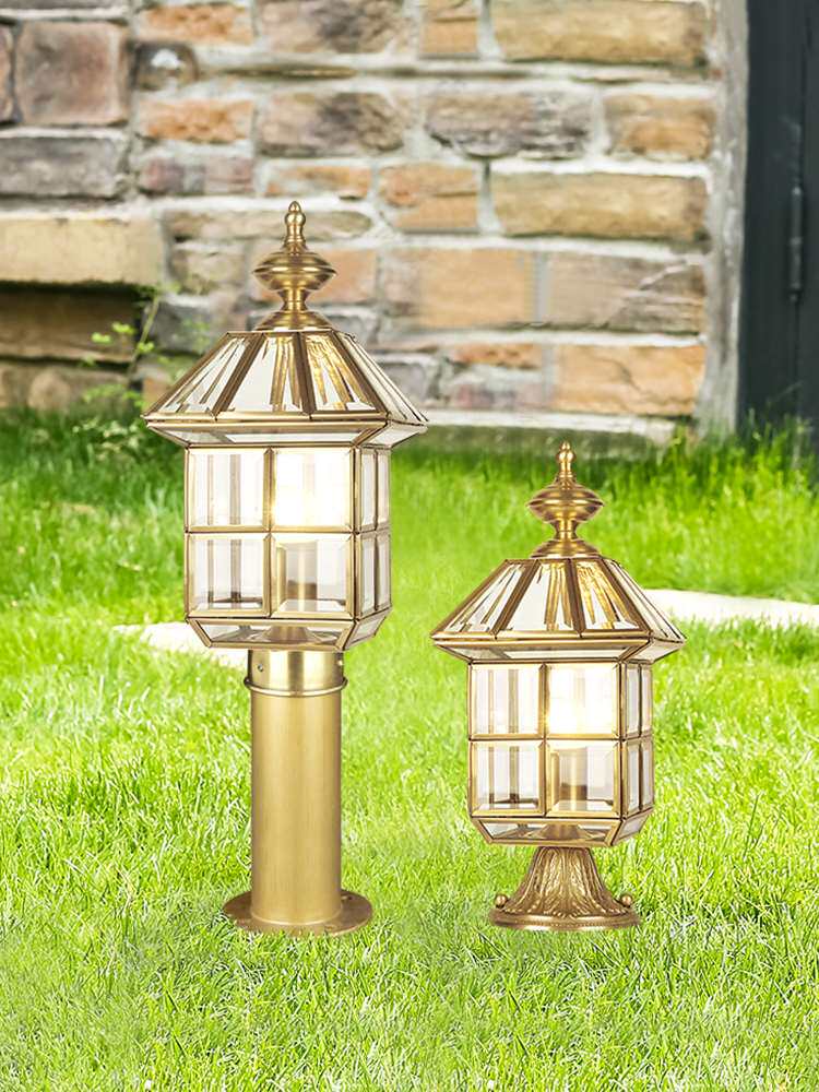 全铜欧式户外防水庭院灯草坪灯公园观赏灯别墅花园灯具房子灯栏杆