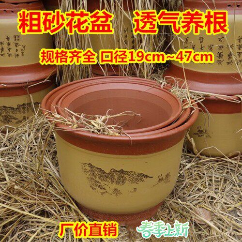 特大号陶瓷花盆 红陶 兰花盆 盆景 粗砂花盆 紫砂包邮透气带托盘