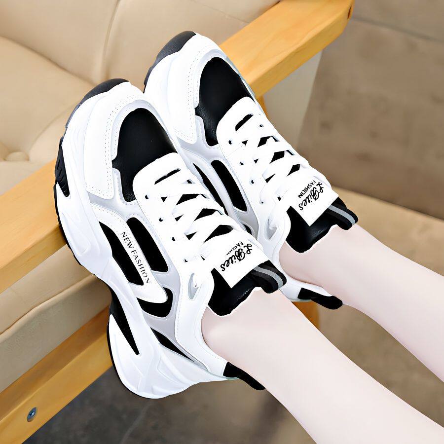 新款老爹鞋女ins潮2023秋季女鞋学生跑步运动鞋女学生百搭小白鞋