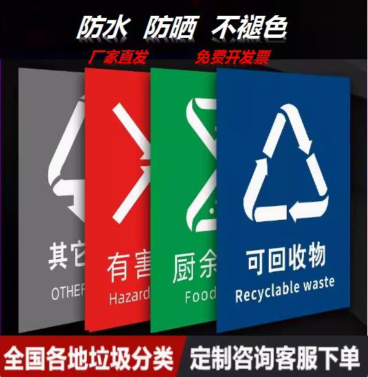垃圾分类贴纸墙贴海报可回收其他
