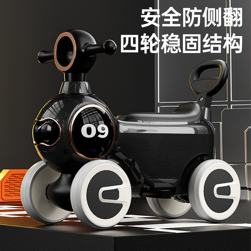 新款1-6岁儿童滑行车带推把带脚踏溜溜车平衡车音乐灯光扭扭车