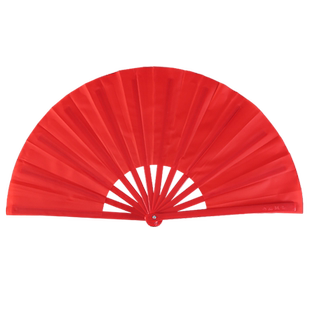 功夫扇太极扇红扇子中国风响扇红色儿童双面折扇说书人武术表演扇