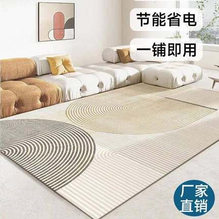 现代风石墨烯地暖垫瑜伽垫家用加热地垫卧室加厚绒面客厅电热地毯