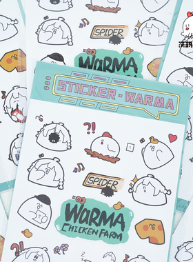 现货沃玛养鸡场warma贴纸防水可移pvc卡通可爱手账装饰咕卡
