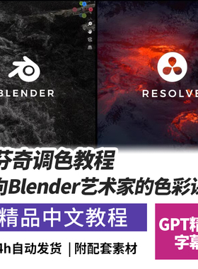 面向Blender艺术家的Resolve达芬奇调色教程CG色彩管理Lut预设