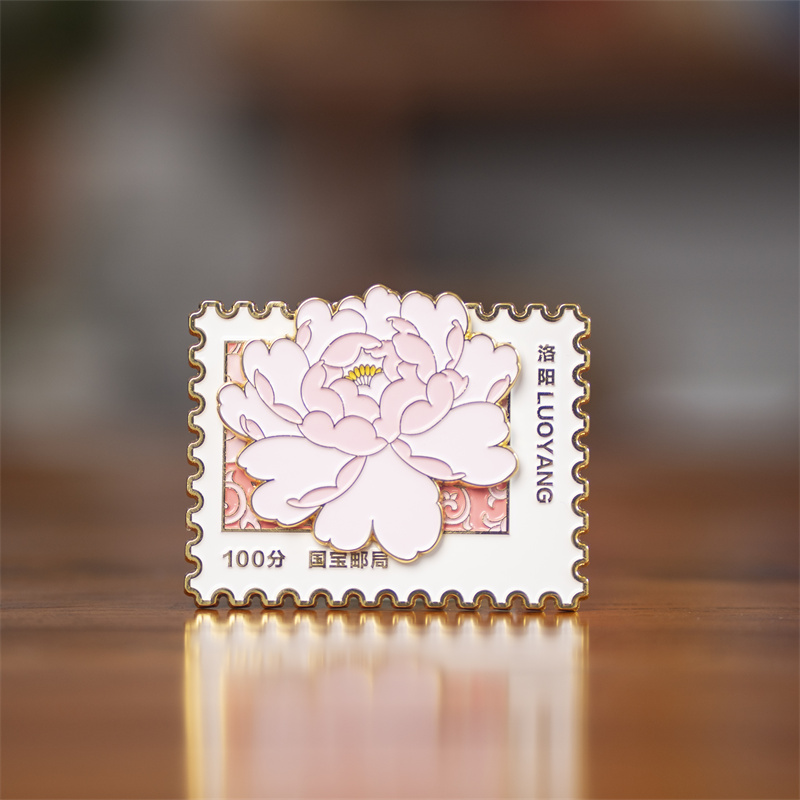 洛阳特色牡丹博物馆文创伴手礼金属旋转冰箱贴创意礼物旅游纪念品