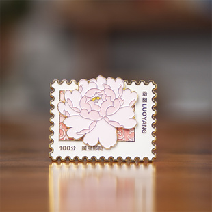 洛阳特色牡丹博物馆文创伴手礼金属旋转冰箱贴创意礼物旅游纪念品