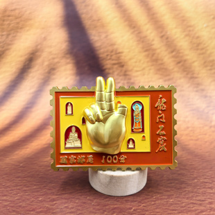 龙门石窟比耶佛手金属冰箱贴洛阳特色文创伴手礼礼物旅游纪念品