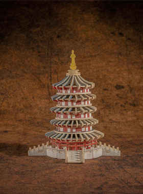 洛阳应天门天堂定鼎门木质拼图拼插玩具文创伴手礼创意礼品