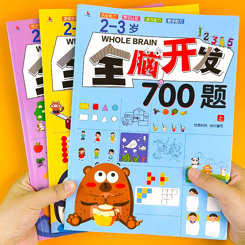 幼儿全脑开发700题2-3-5岁4到6儿童早教左右脑潜能开发专注