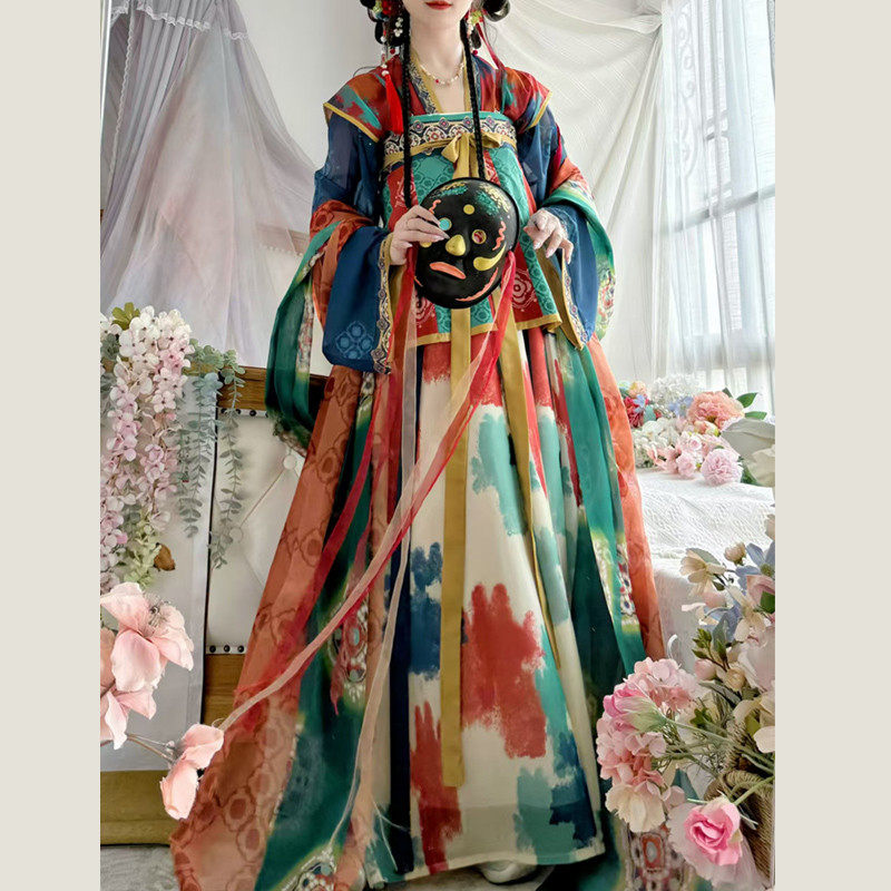 唐仙阁原创升平乐唐制汉服女复原唐褙子齐胸破裙日常仙气