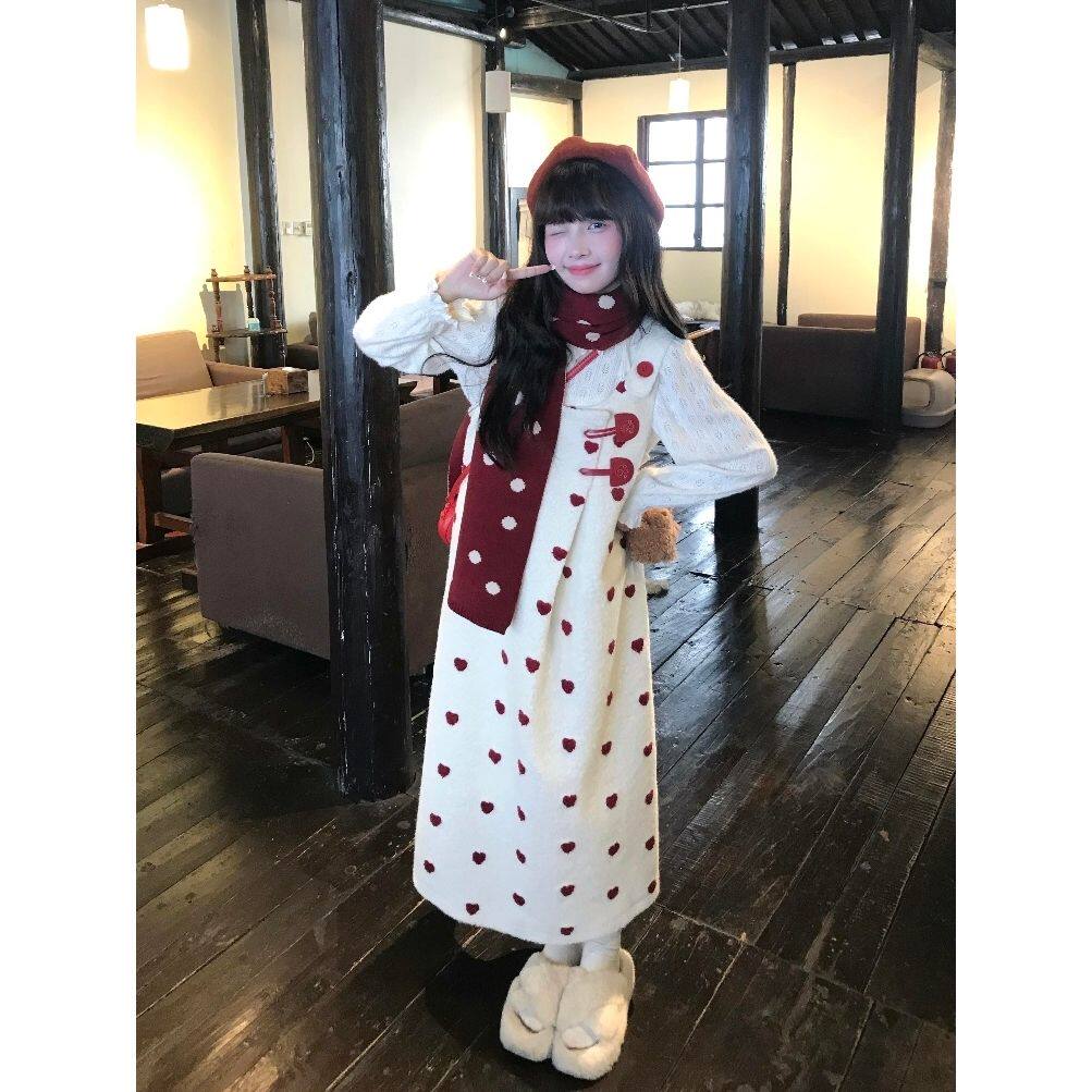 韩系温柔少女感宽松背带