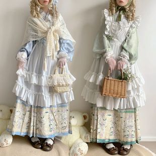 云雾集原创汉洋折衷明制汉服交领琵琶袖马面裙套装罩裙洛丽塔秋冬