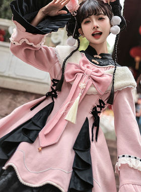 lolita洋装卯华中华风Lolita汉元素lo裙新中式连衣裙