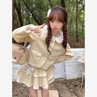 singso奶黄芝士黄色毛呢