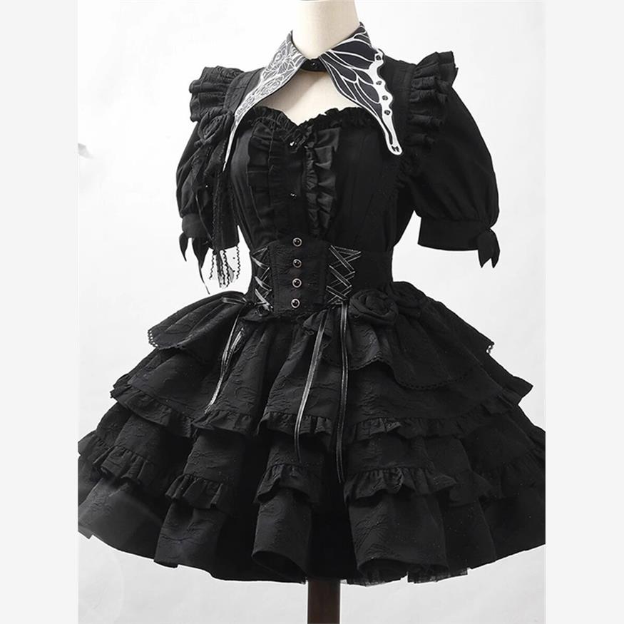 黑色lolita裙sk哥特风洛