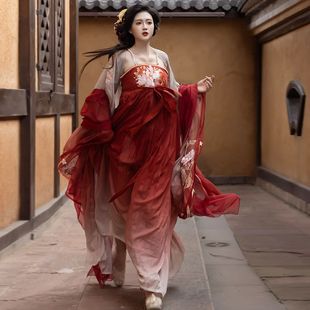 知雨意原创【牡丹国色】一片式诃子裙大袖衫春夏超仙正版