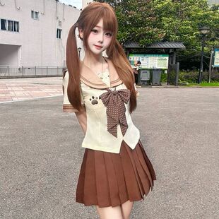 不眠岛JK原创【嘟嘟熊】幼稚园二本收腰水手服可爱日系jk制服套装