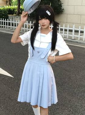空气站台水蒸汽背带裙水手服套装