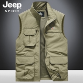 马甲户外休闲立领多口袋摄影钓鱼坎肩背心 男士 吉普春夏季 新款