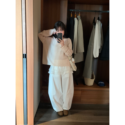 FEEL BLESSED-早春小众设计师品牌薄纱花边屁帘裤休闲裤