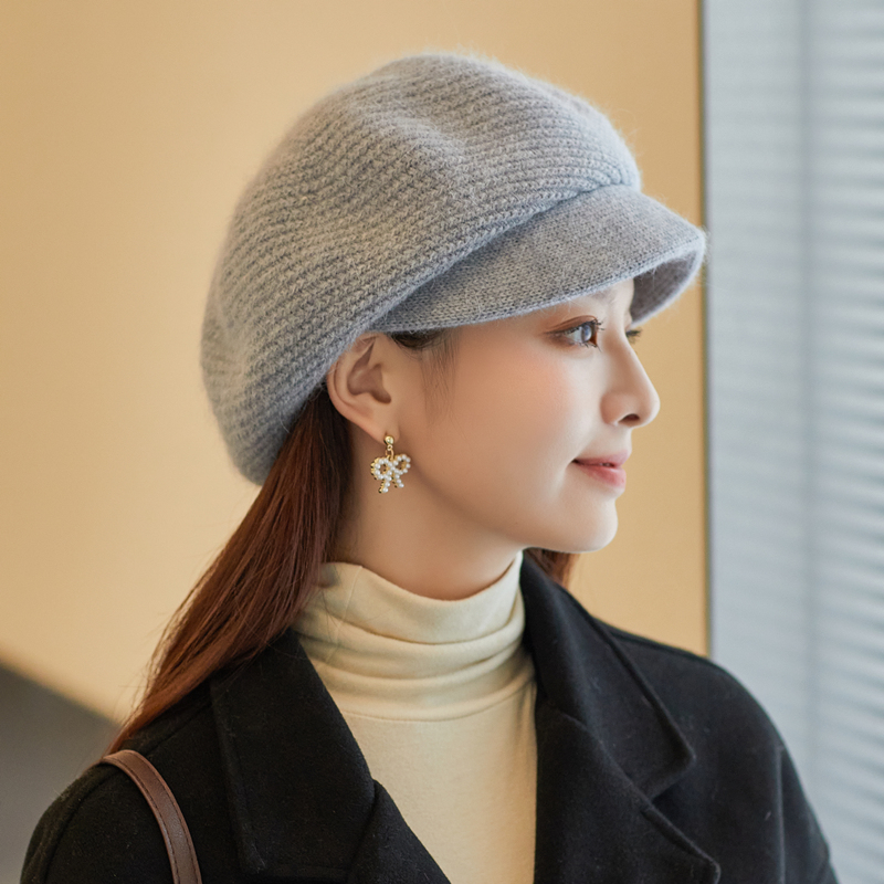 兔毛蓓蕾百搭款时尚风韩系鸭舌帽