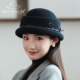 赫本风蝴蝶结礼帽女秋冬季 羊毛毛呢保暖盆帽时尚 优雅气质渔夫帽子