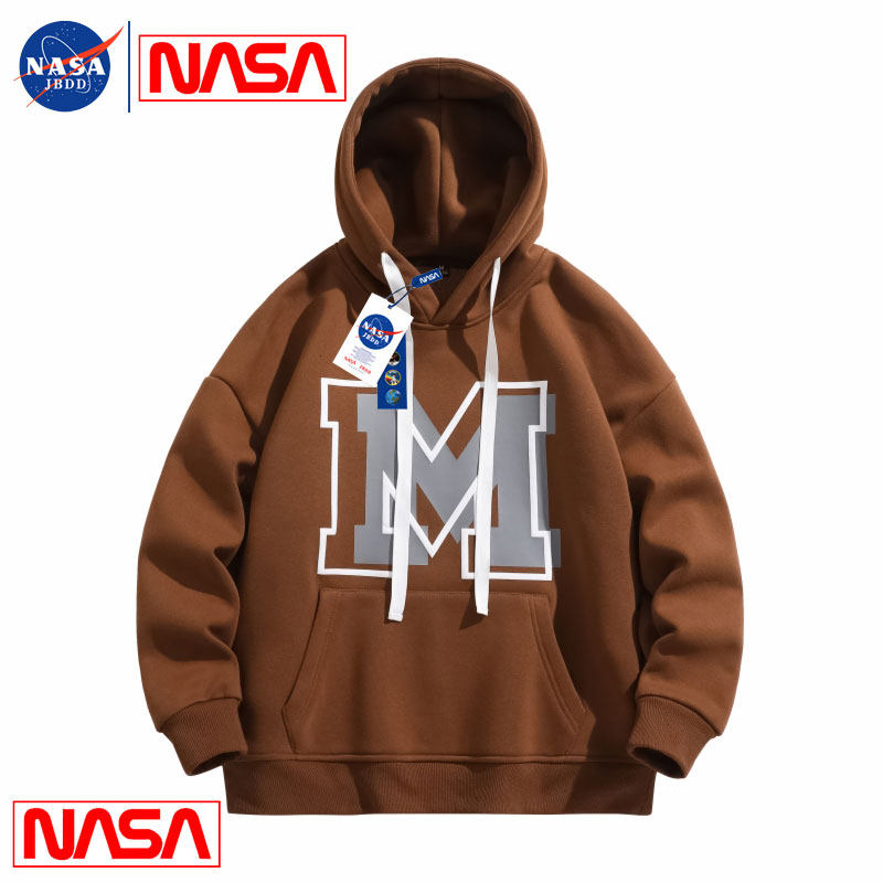 nasa联名潮牌连帽卫衣男春秋季港风潮流时尚外套男休闲情侣上衣服