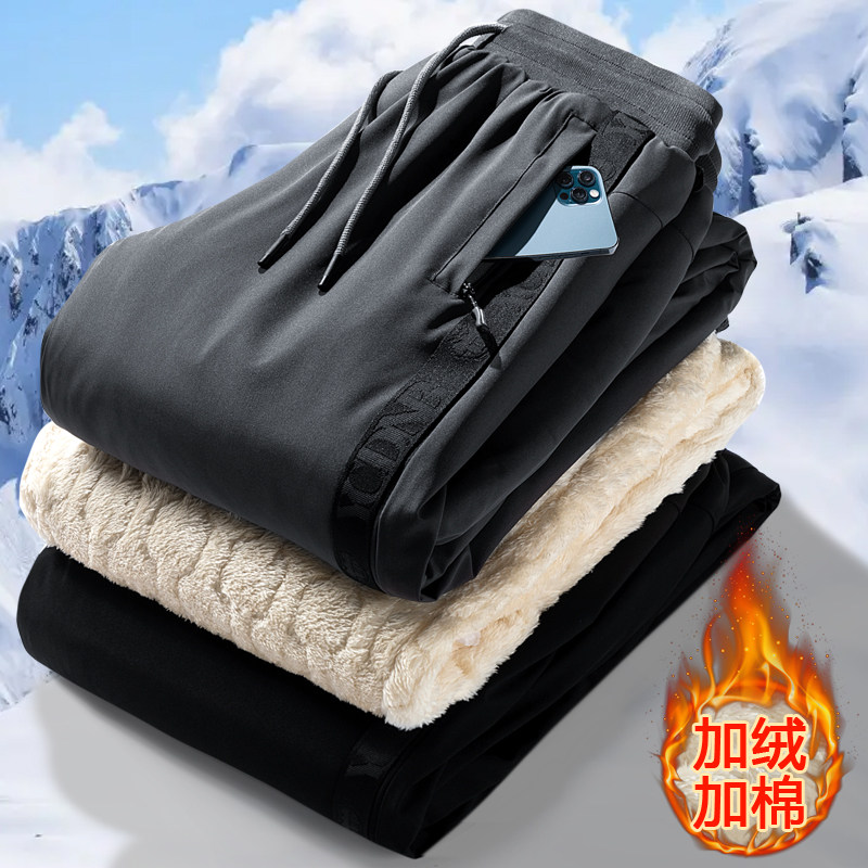 [TMALL PREFERRED] 겨울철 방풍 방수 양털 벨벳 따뜻한 바지와 벨벳 바지로 입는 남성용 면 바지