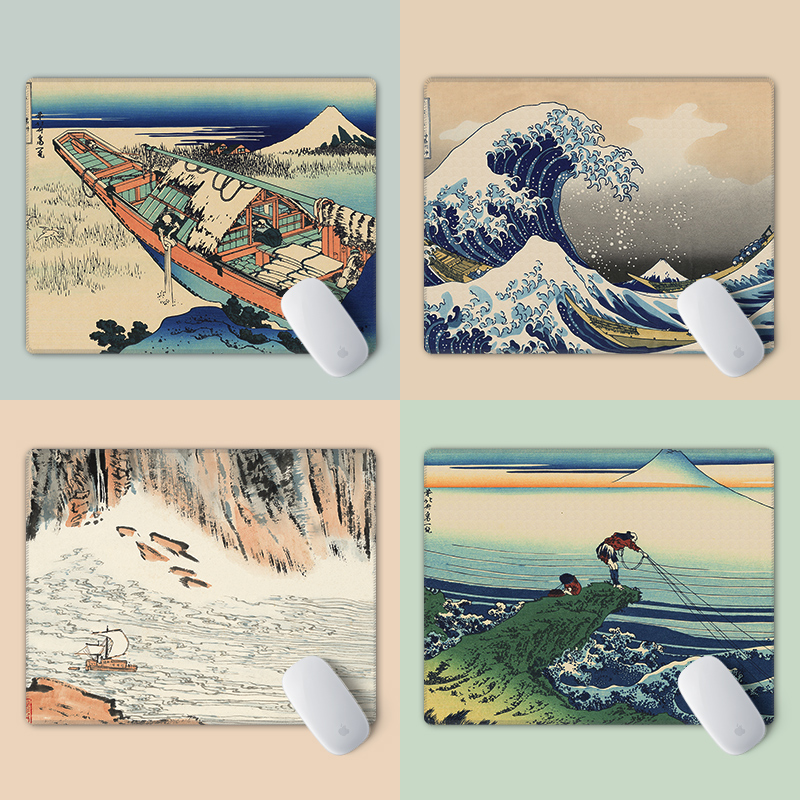 加厚锁边橡胶浮世绘鼠标垫