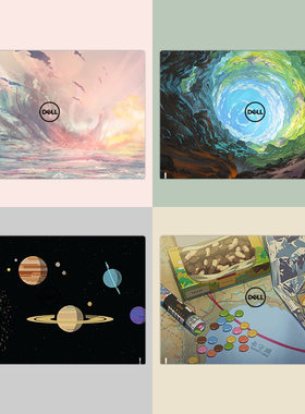 纹理风景水彩笔记本贴膜适用戴尔灵越16Pro5630 5620 14PLUS7420 15Pro3511 3501 5511 5559成就3400电脑贴纸