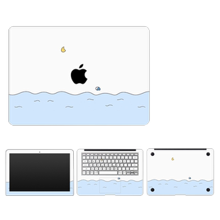 极简可爱笔记本贴膜适用苹果M1MacBook Air13M2Pro13A2338 2337 2289 2179 2251 2141 1466 1932电脑键盘贴纸