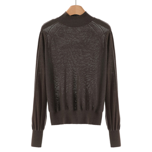 秋装 境 绍 基础款 149 专柜539 立领拼接肩膀毛针织衫 36%粘纤