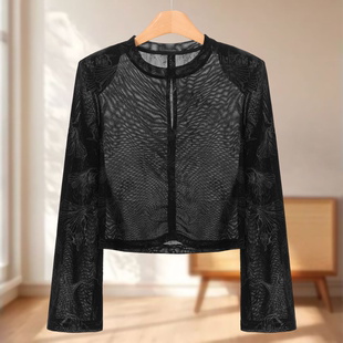 专柜539【莫Y】春装 垫肩显高绒面露背短T恤122