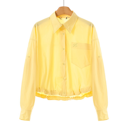 专柜768【QS】 棉质翻领单排扣短款衬衫302~秋季新款女装