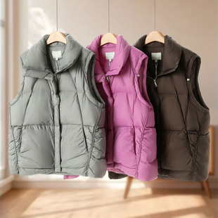 宽松韩系多抽绳立领马甲羽绒服001 冬装 专柜999 兹