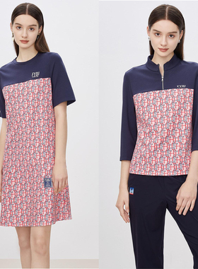 【逸】 字母套头小衫+港味娴熟连衣裙组合503~秋季新款女装