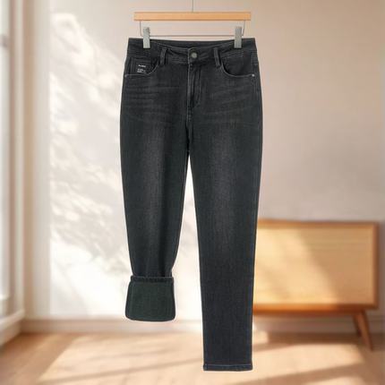 专柜699【桑S】冬装 高腰内里磨毛弹性修身含棉牛仔裤047