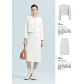 高腰半身裙小香风套装 专柜 802 圆领短款 外套 木X 秋装